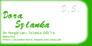 dora szlanka business card